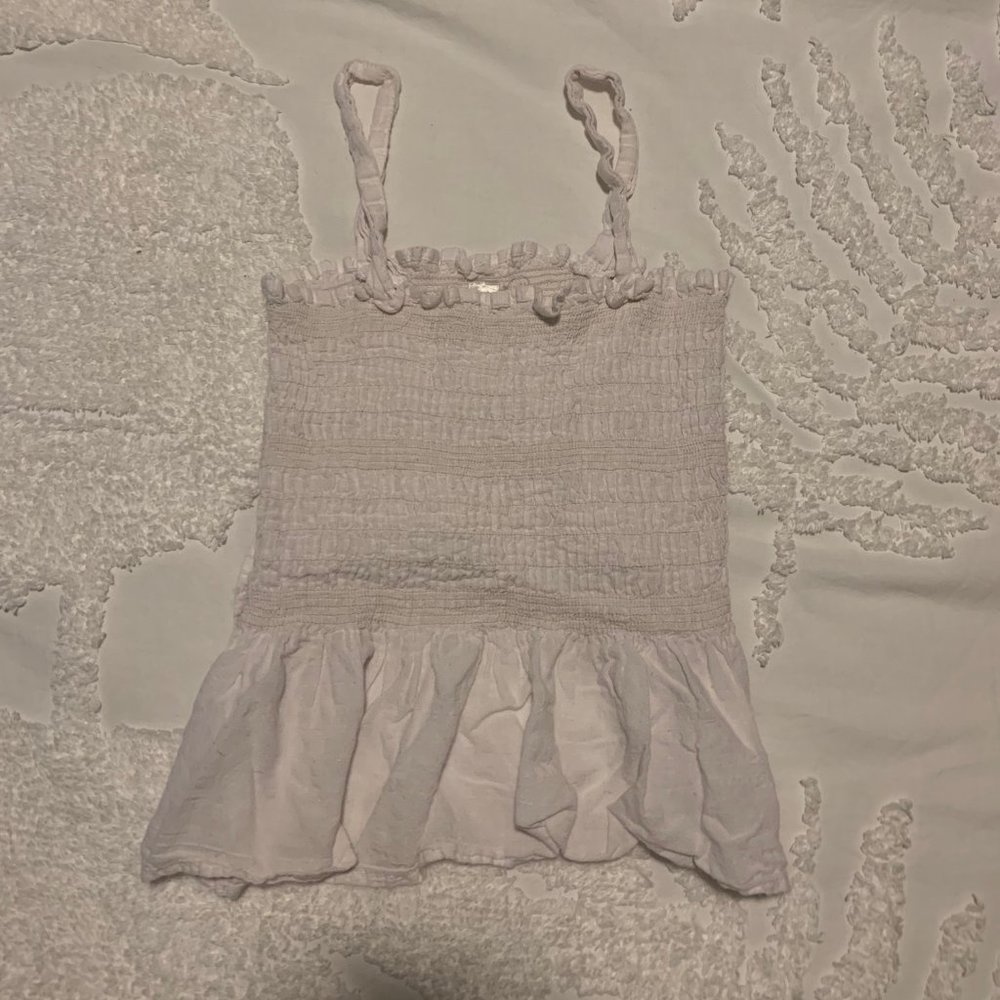 White Ruffle Top